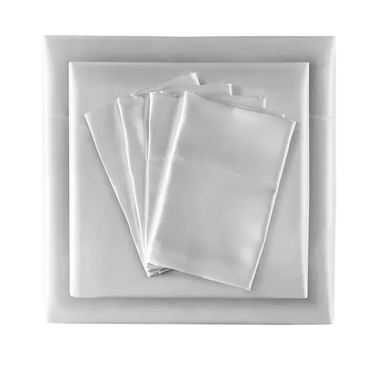 Kirklands Home Bed Sheets|Light Satin 6-pc. King Sheet Set Gray