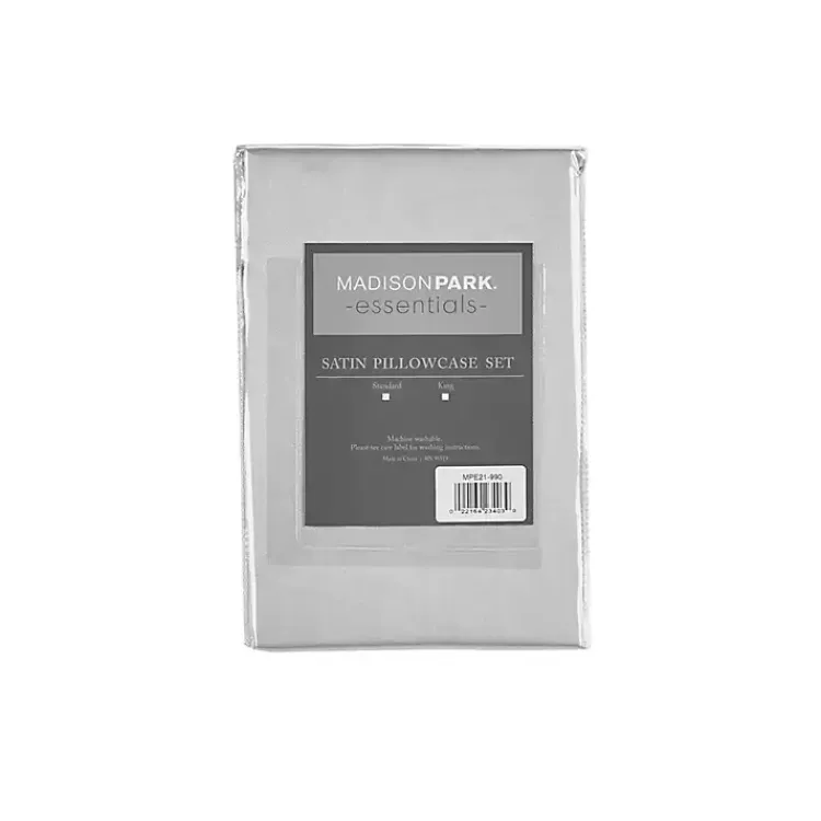 Kirklands Home Bed Sheets|Light Satin Standard 2-pc. Pillow Case Set Gray