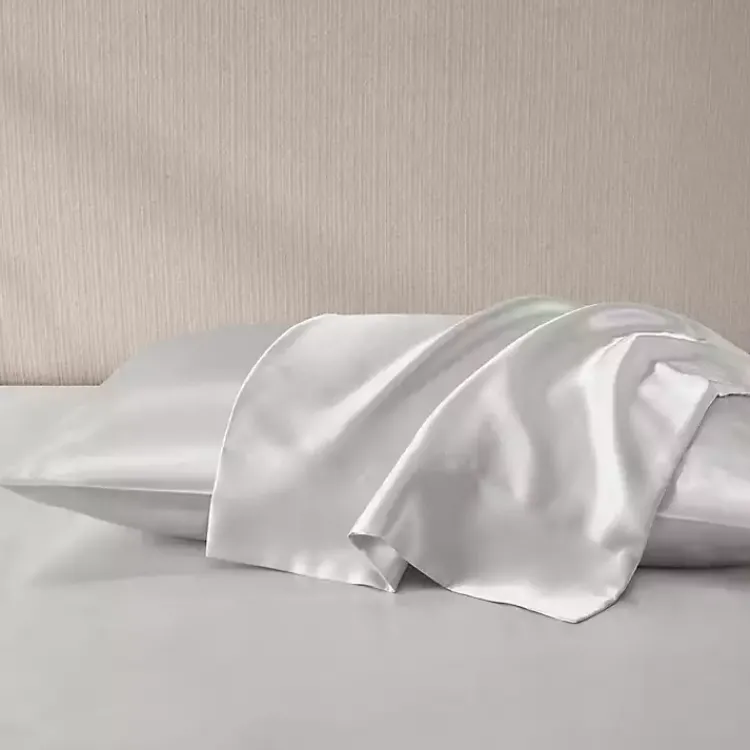 Kirklands Home Bed Sheets|Light Satin Standard 2-pc. Pillow Case Set Gray