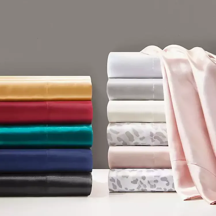 Kirklands Home Bed Sheets|Light Satin Standard 2-pc. Pillow Case Set Gray