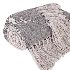 Online Light Slub Striped Tassel Throw Blankets & Throws