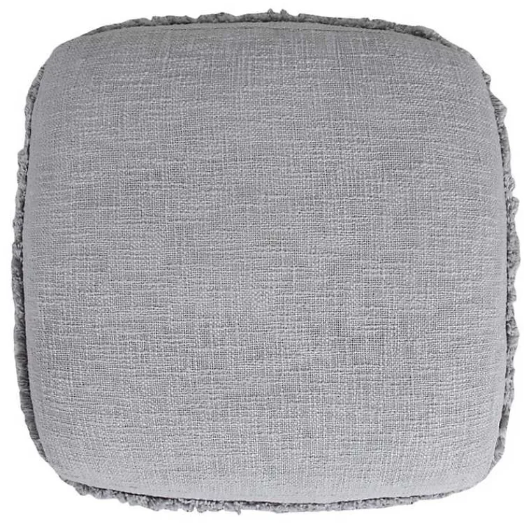 New Light Tufted Stripe Cotton Square Pouf Poufs & Floor Cushions