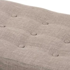 Kirklands Home Benches & Ottomans|Light Tufted Walnut Wood Bench Gray