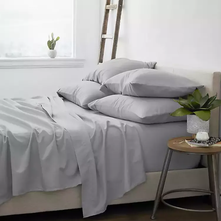 Kirklands Home Bed Sheets|Light Ultra Soft 4-pc. Twin Sheet Set Gray