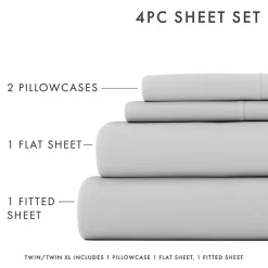 Kirklands Home Bed Sheets|Light Ultra Soft 3-pc. Twin Sheet Set Gray