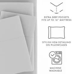 Kirklands Home Bed Sheets|Light Ultra Soft 3-pc. Twin Sheet Set Gray