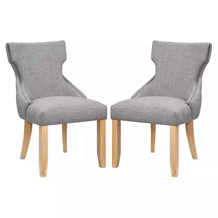 Kirklands Home Dining Chairs|Light Wingback Dining Chairs, Set of 2 Gray