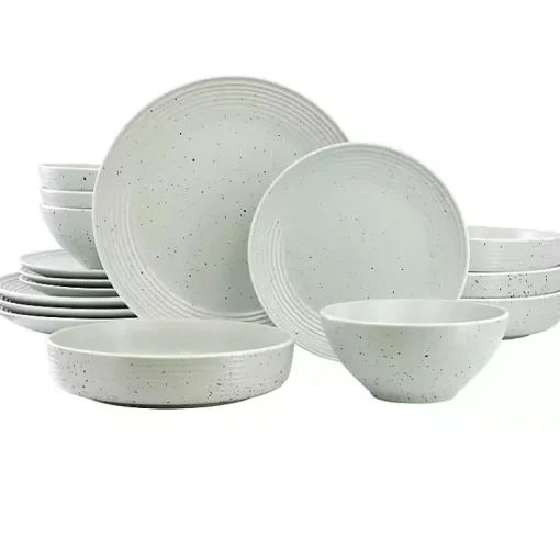 Kirklands Home Dinnerware|Light Emilia Stoneware 16-pc. Dinnerware Set Green