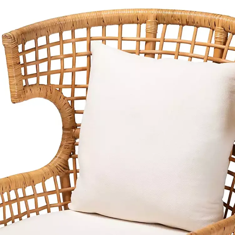 Kirklands Home Accent Chairs|Light Honey Rattan Curved Accent Chair Ivory
