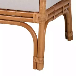 Kirklands Home Accent Chairs|Light Honey Rattan Marisa Accent Chair Ivory