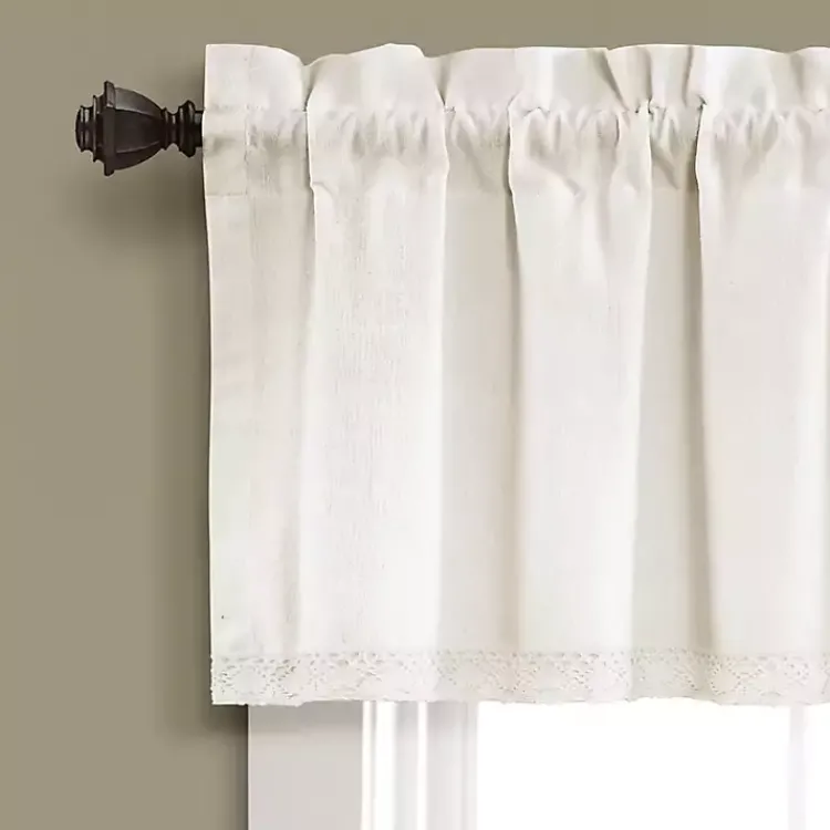 Kirklands Home Curtains & Drapes|Light Linen Lace Curtain Valance Ivory