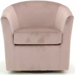 Kirklands Home Accent Chairs|Light Swivel Barrel Accent Chair Pink