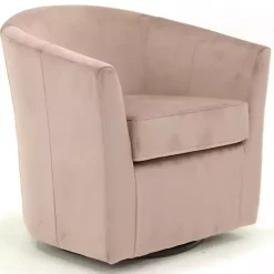Kirklands Home Accent Chairs|Light Swivel Barrel Accent Chair Pink