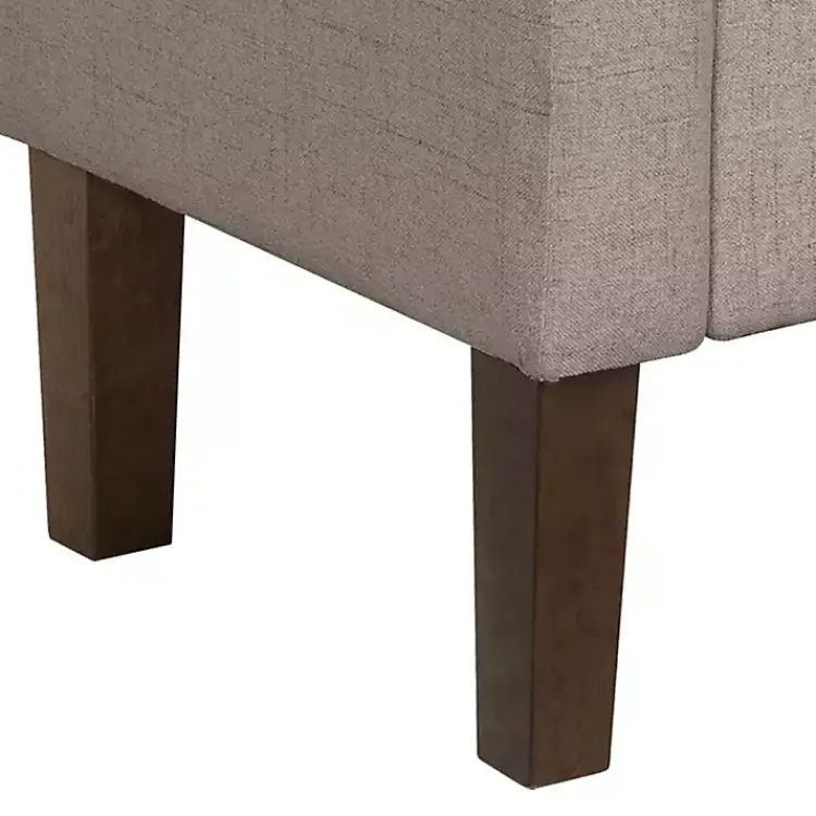 Kirklands Home Benches & Ottomans|Light Taupe Upholstered Blaire Storage Bench Tan