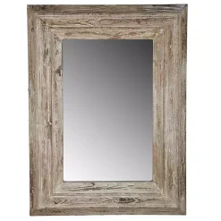 Kirklands Home Decorative Mirrors|Light Whitewashed Wood Rectangular Wall Mirror