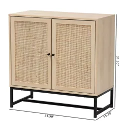 Kirklands Home Cabinets & Sideboards|Light Wood and Rat 2-Door Cabinet Tan