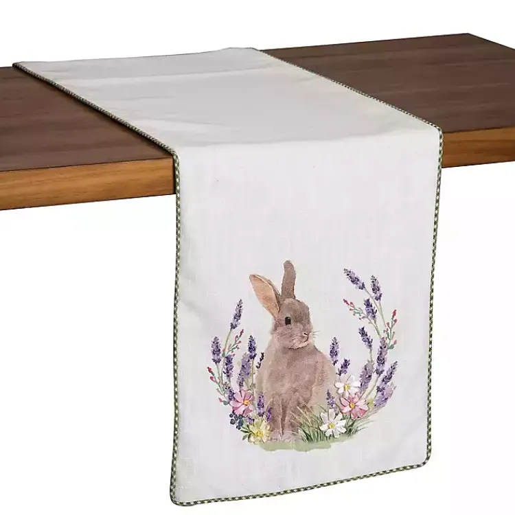 Kirklands Home Table Linens|Lilac Bunny Rabbit Table Runner