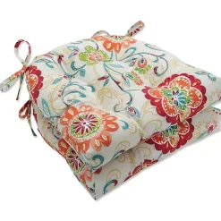 Kirklands Home Outdoor Cushions & Pillows|Lily Paisley Tufted Outdoor Seat Cushion, Set of 2