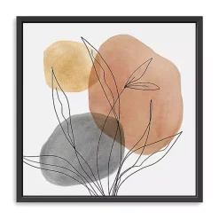 Kirklands Home Framed Art|Linear Leaf Trio Framed Canvas Art Print