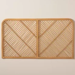 Kirklands Home Beds & Headboards|Linear Rat Wall Mounted Queen Headboard Tan