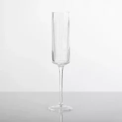 Kirklands Home Glassware & Drinkware|Linear Ribbed Champagne Flute Clear