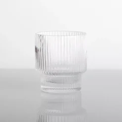 Kirklands Home Glassware & Drinkware|Linear Ribbed Short Glass Clear