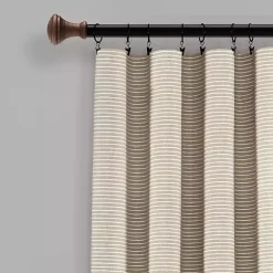 Kirklands Home Curtains & Drapes|Linen Button and Stripe Curtain Panel Set, 95 in.