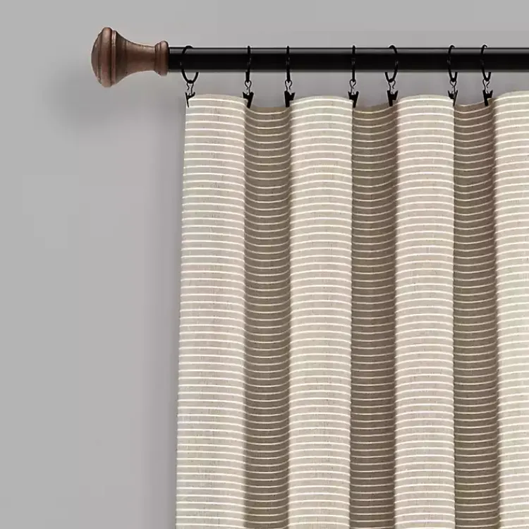 Kirklands Home Curtains & Drapes|Linen Button and Stripe Curtain Panel Set, 95 in.