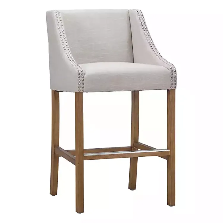 Kirklands Home Bar Stools & Counter Height Stools|Linen Castaic Barstool Tan