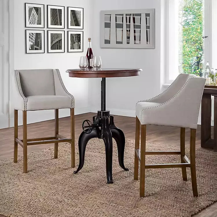 Kirklands Home Bar Stools & Counter Height Stools|Linen Castaic Barstool Tan