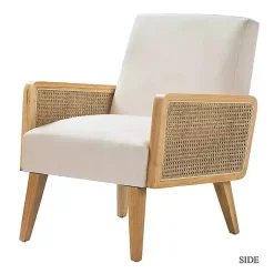Kirklands Home Accent Chairs|Linen Upholstered Accent Chair Ivory