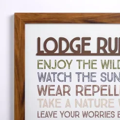 Kirklands Home Wall Quotes & Signs|Lodge Rules Framed Wall Plaque