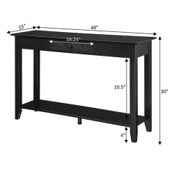 Kirklands Home Console Tables|Long Single Drawer Console Table Black