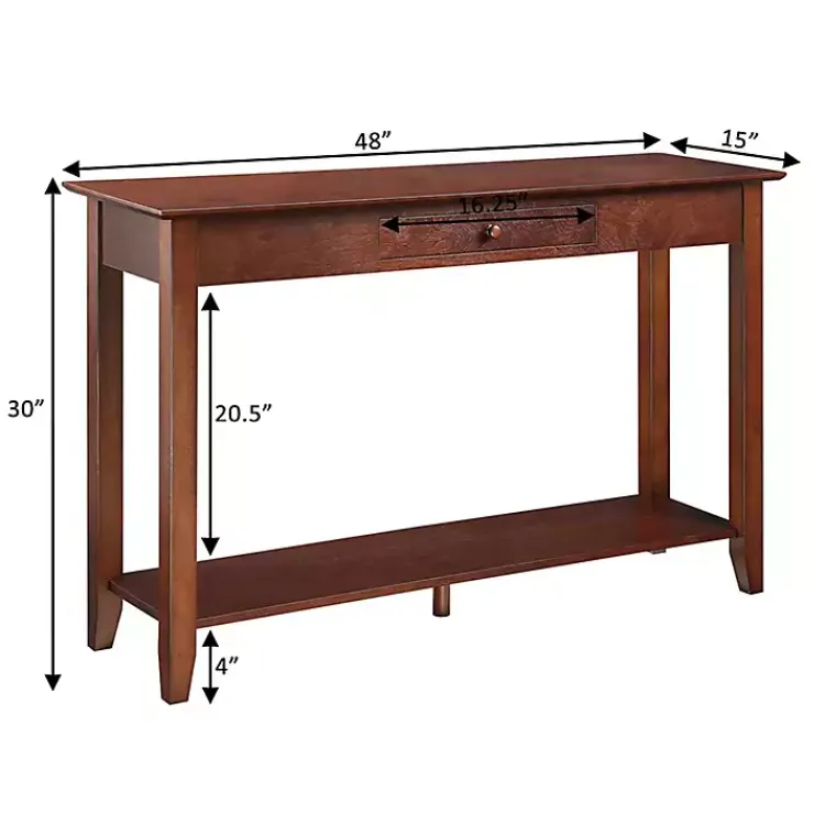 Kirklands Home Console Tables|Long Single Drawer Console Table Brown