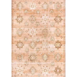 Kirklands Home Area Rugs|Lottie Peach Vintage Washable Area Rug, 8x10 Orange