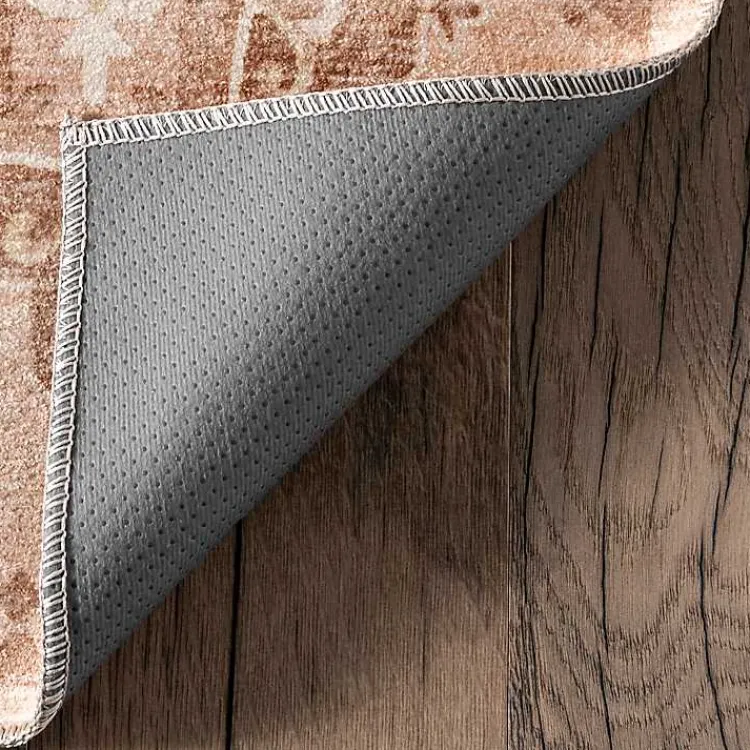 Kirklands Home Area Rugs|Lottie Peach Vintage Washable Area Rug, 8x10 Orange