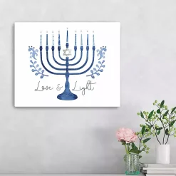 Sale Love & Light Menorah Canvas Art Print Hanukkah Decorations