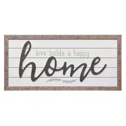 Kirklands Home Wall Quotes & Signs|Love Builds a Happy Home Printed Wall Art Gray