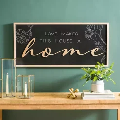Kirklands Home Wall Quotes & Signs|Love Makes This House a Home Wall Plaque Black