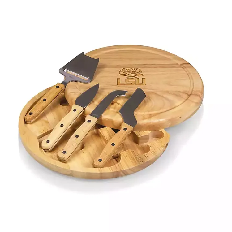 Kirklands Home Serving & Entertaining|LSU Tigers Cheese Board and Tool Set Tan