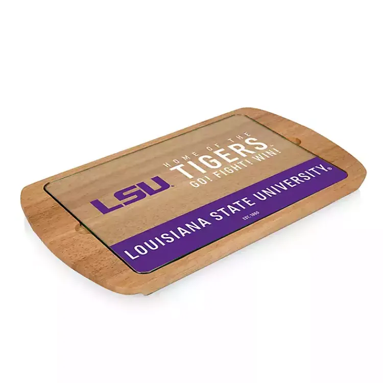 Kirklands Home Serving & Entertaining|LSU Tigers Wood and Glass Serving Board