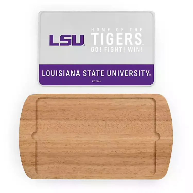 Kirklands Home Serving & Entertaining|LSU Tigers Wood and Glass Serving Board