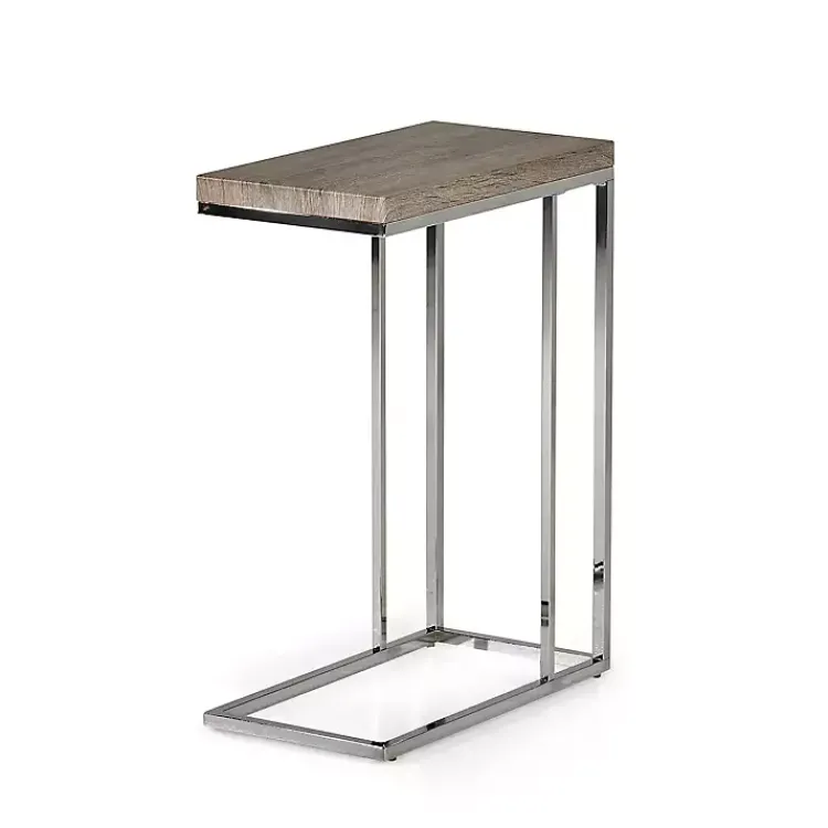 Kirklands Home Accent & End Tables|Lucia Chrome Chairside Table Gray