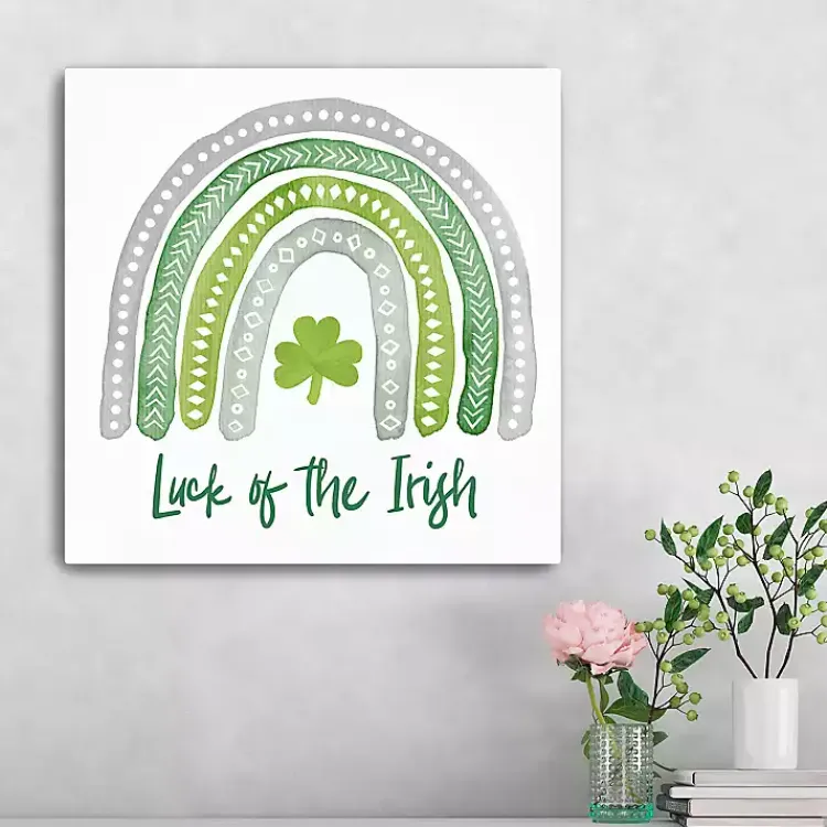 Online Luck of the Irish Rainbow Canvas Art Print St Patricks Day Decorations
