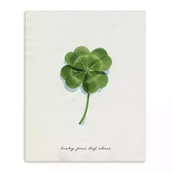 Lucky Four Leaf Clover Canvas Art Print St Patricks Day Decorations