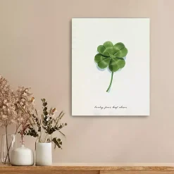 Lucky Four Leaf Clover Canvas Art Print St Patricks Day Decorations