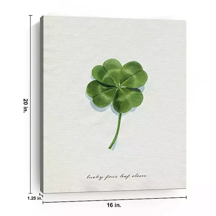 Lucky Four Leaf Clover Canvas Art Print St Patricks Day Decorations