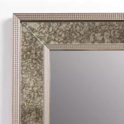 Kirklands Home Decorative Mirrors|Luxe Silver Antique Frame Wall Mirror, 35 in.