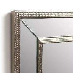 Kirklands Home Decorative Mirrors|Luxe Silver Beaded Wall Mirror
