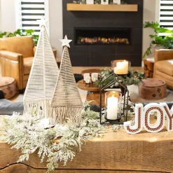 Outlet Macrame Woven 3-pc. Tree Figurine Set Christmas Decorations